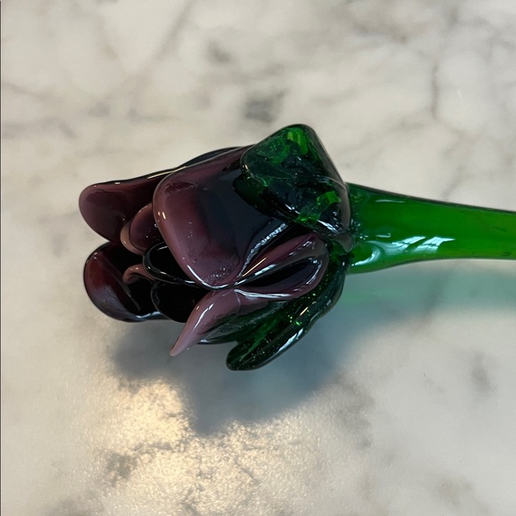 Vintage Glass Flower Stems Green, Purple, Mauve - Picture 3 of 10